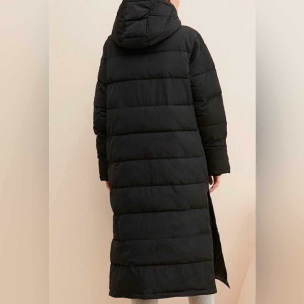 Free People & Universal Standard Black Long Quilted Puffer Coat with Hood - Picture 2 of 7